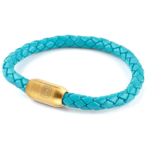 Copy of Leather Single Wrap - Turquoise / Gold