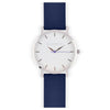 Minimalist Watch - White - Navy Blue