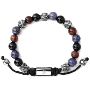 Onyx Dumortierite Wood and Silver Tropez - 6 1/4 - 7