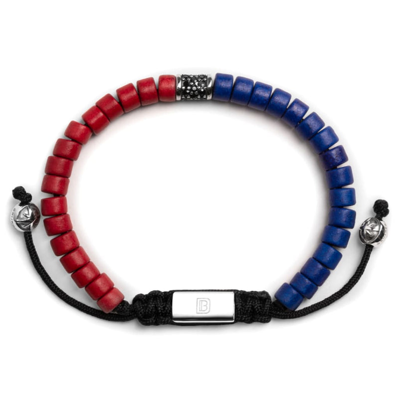 Red & Blue with Silver - Up to 7 1/2 Inch