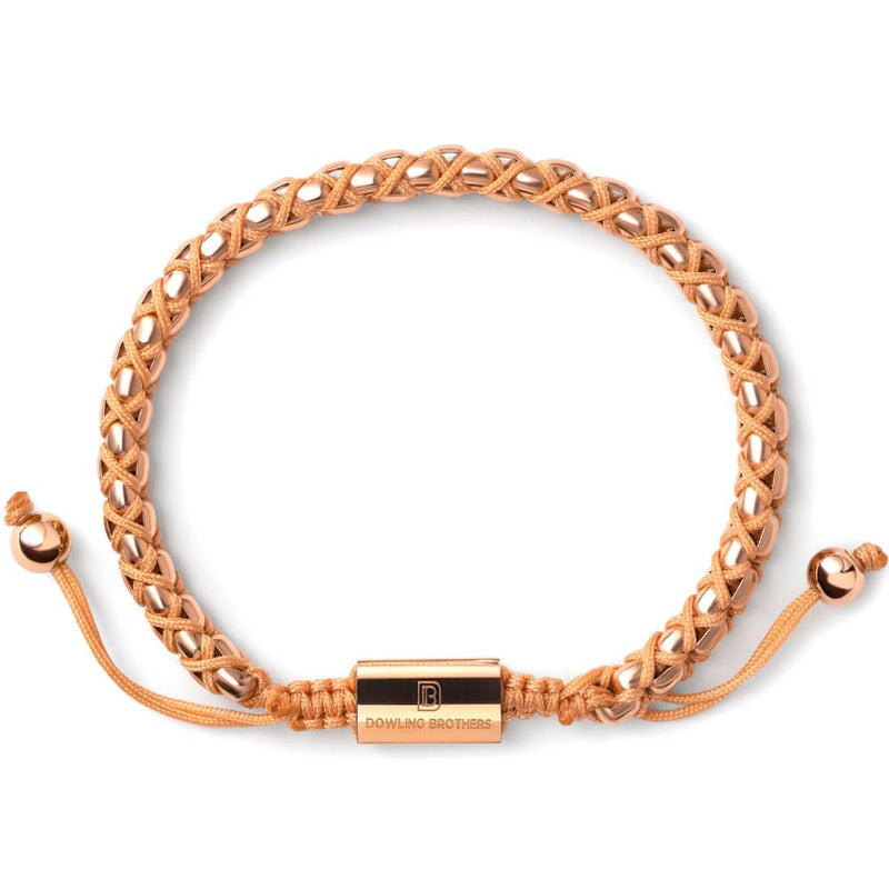 Rose Gold Braided Box Chain Bracelet in