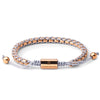 Rose Gold Braided Box Chain Bracelet in Light Gray - Up to 7 1/4