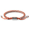 Silver Braided Box Chain Bracelet in Burnt Orange - Up to 7 1/4