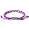 Silver Braided Box Chain Bracelet in Purple - Up to 7 1/4