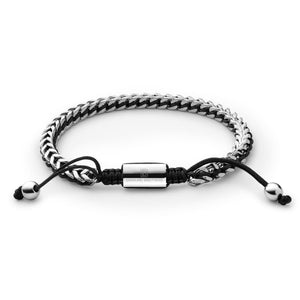 Woven Chain Bracelet in Black - Up to 7 1/2