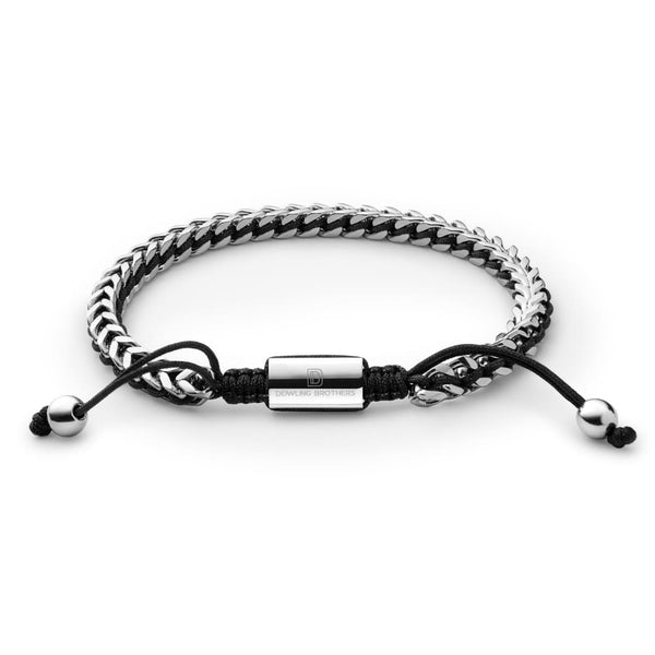 Dowling Brothers - Silver Woven Chain Bracelet in Black