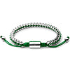 Silver Woven Chain Bracelet in Green - Up to 7 1/4