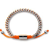 Silver Woven Chain Bracelet in Orange