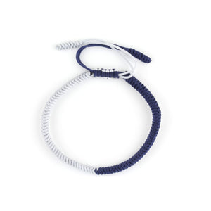 Tibetan Bracelet - Half Navy White