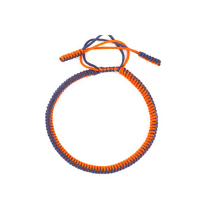 Tibetan Bracelet - Orange and Navy