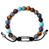 Tiger Eye Turquoise Wood Dumortierite and Silver Tropez - 6 1/4 - 7