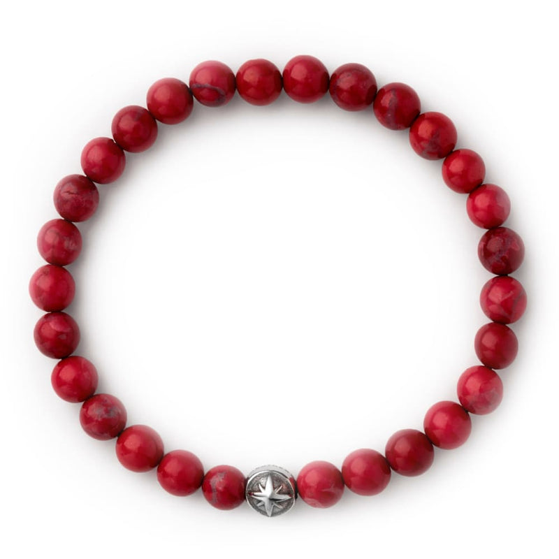 Voyager - Red Howlite - Silver / 6 - 3/4
