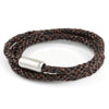 Woven Leather Triple Wrap - Chocolate / 6 1/2